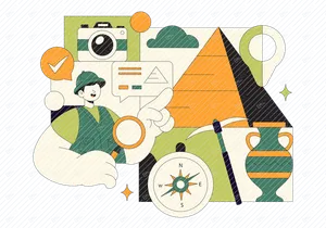 10 Archaeology Vector Illustration