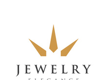 Abstract logo of jewelry ring with luxury diamond or gems.Isolated black and white background.Logo can be for jewelry brand and sign.