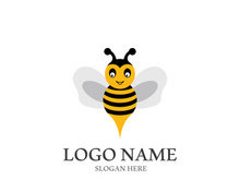 Bee logo vector icon illustration design