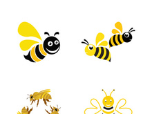 Bee logo vector icon illustration design