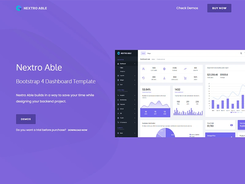 Nextro Able Bootstrap Admin Template preview picture