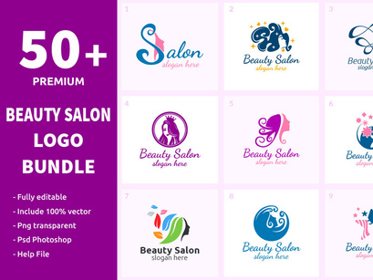 50+ Beauty Salon Logo Bundle
