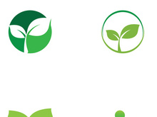 Natural green leaf logo.