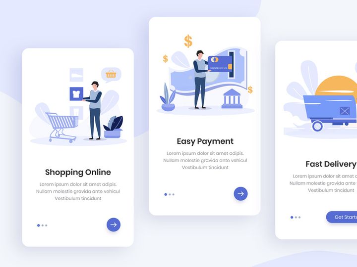 Shopping Online Onboarding App Screens