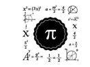 math equations and pi symbol flat design vector illustration