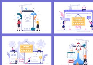 15 Software System Under Maintenance Vector Illustration