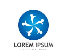 Community of people logo design with creative idea.