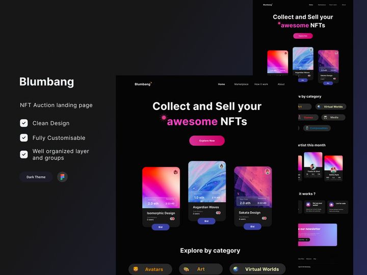 NFT Auction Landing Page - Blumbang