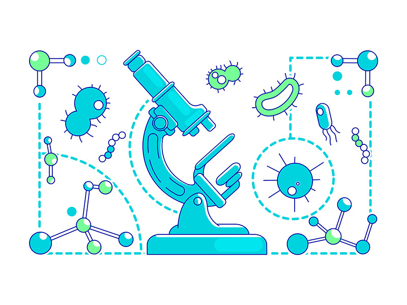 Microbiology thin line concept vector illustration