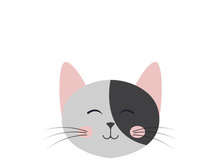 Cat cute head logo vector