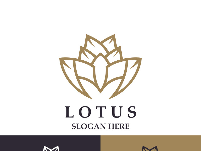 Floral Lotus line art beauty simple and modern logo template vector