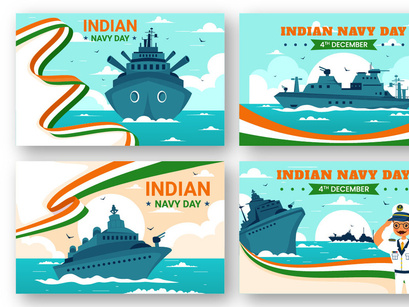 12 Indian Navy Day Illustration