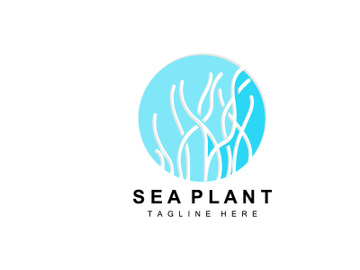 Seaweed Logo, Sea Plants Vector Design, Grocery And Nature Protection preview picture