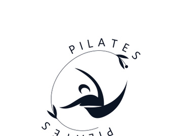 Abstract Pilates Logo, Yoga identity body balance vector monoline Design Template. wellness lifestyle preview picture