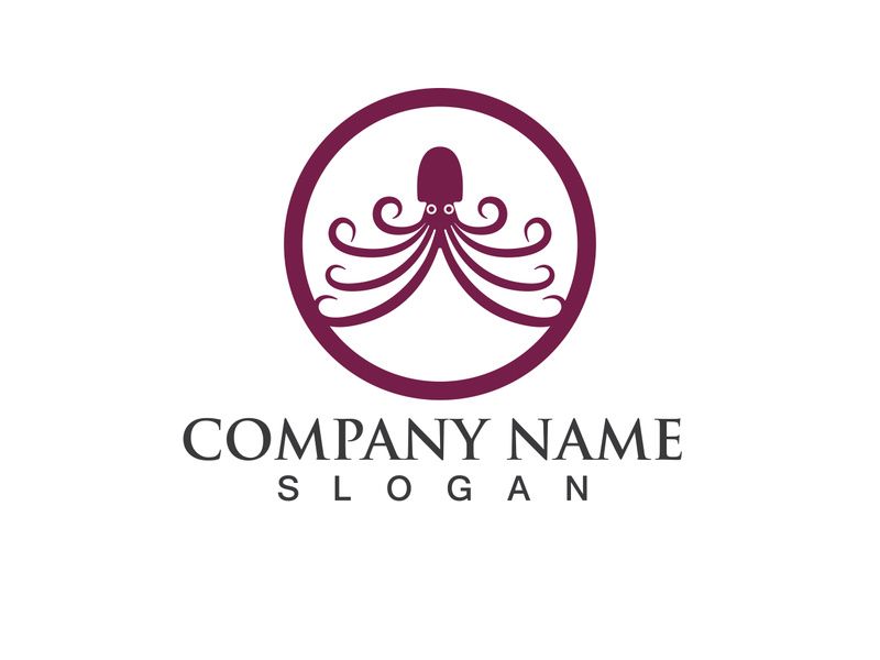 Octopus logo vector design symbol