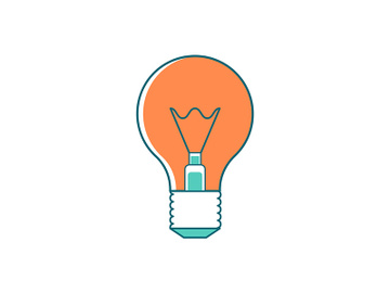 Light bulb flat color vector object preview picture