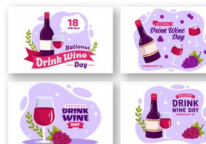 13 National Drink Wine Day Illustration