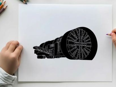 Silhouette of a vintage steam locomotive engine with large wheel