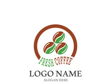 Coffee bean icon vector illustration template