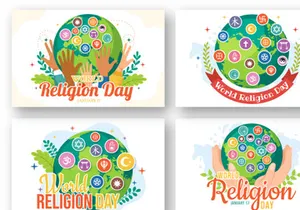 12 World Religion Day Illustration