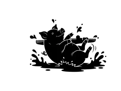 pig playing electric guitar in water splash vector illustration