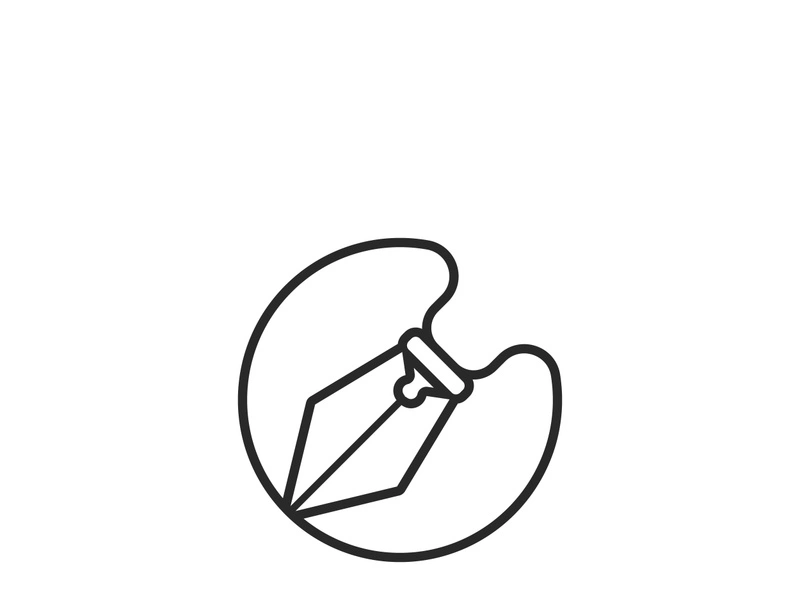 Feather pen Logo template Vector illustration