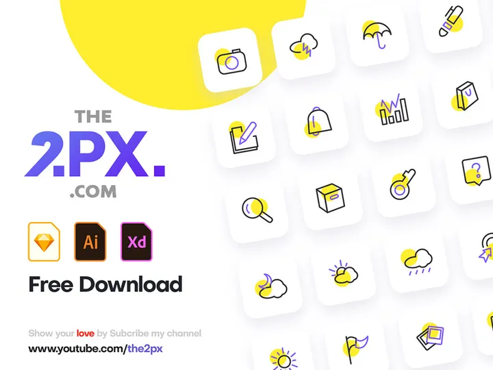 Free Essential Line Icons Set-V1