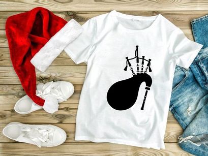 Traditional Scottish Bagpipes Musical Instrument Silhouette Icon