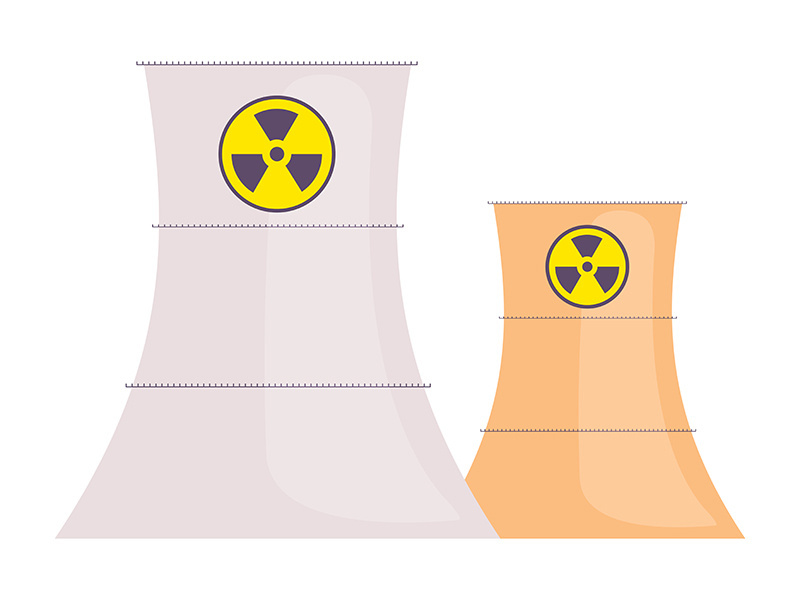 Nuclear reactors cartoon vector illustration