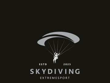 Skydiving logo sport high adventure Inspiration Silhouette Paragliding Template preview picture