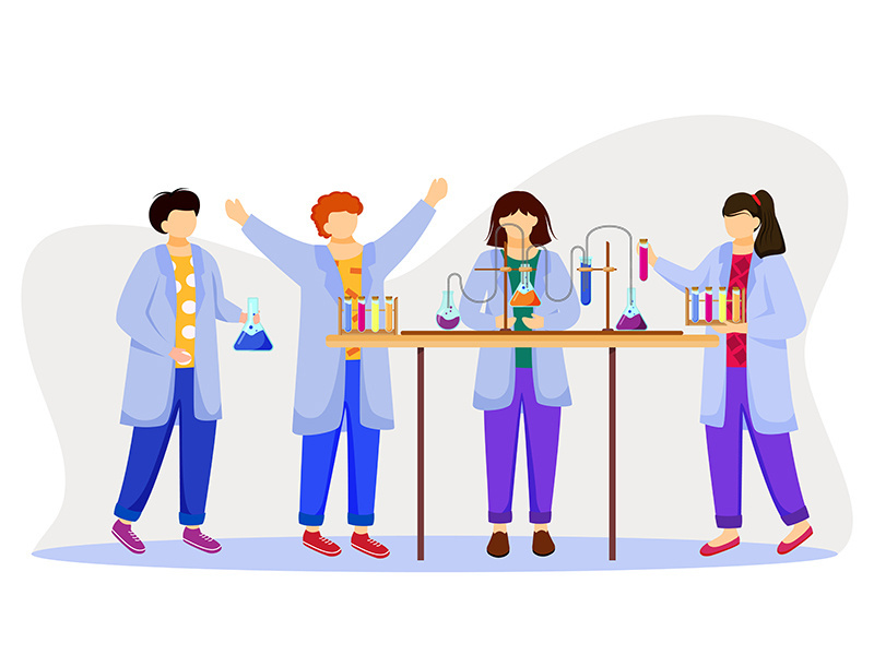 Science lesson flat vector illustration