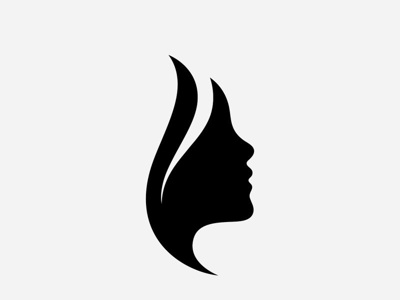 Hair woman and face logo and symbols