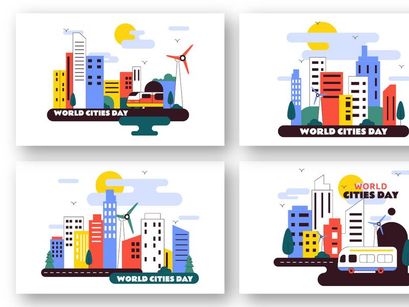 10 World Cities Day Illustration