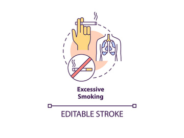 Excessive smoking concept icon preview picture