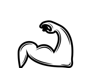 Arm muscle silhouette logo biceps icon vector illustration preview picture