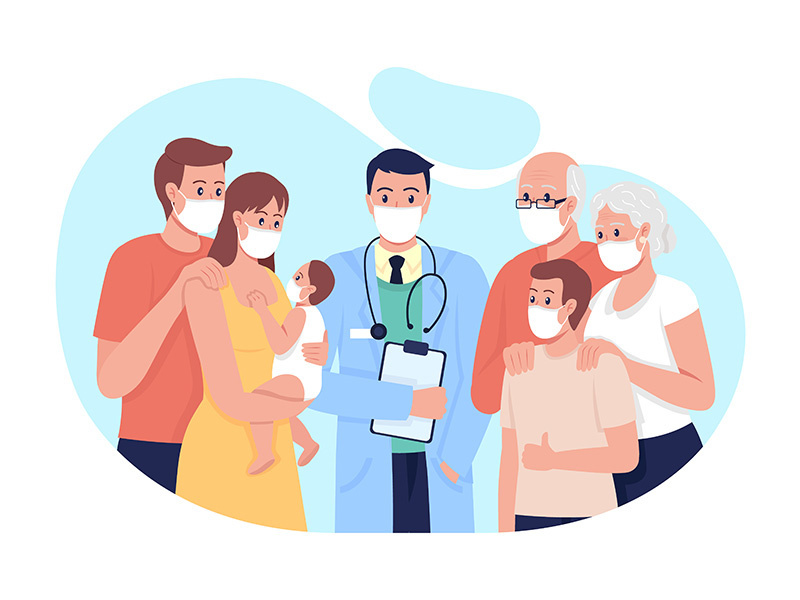 Family medicine 2D vector isolated illustration