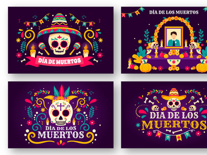 13 Dia de Muertos Illustration