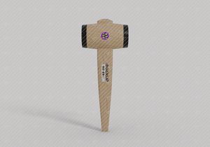 Round Wooden Hammer Mockup