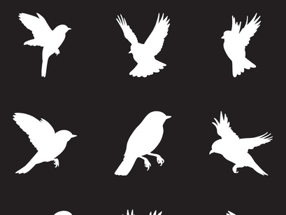 Bird Silhouette Element Design