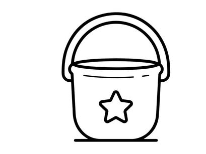 Ikon ember permen Halloween. Ilustrasi ember hadiah atau permen dengan desain bintang.