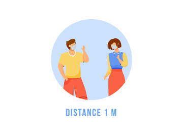Keep distance 1 meter flat detailed icon preview picture