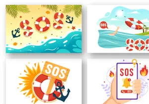 12 SOS Message Emergency Illustration