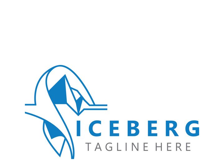 Iceberg Logo Design,simple ice mountain landscape Template vector Illustration