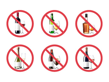 No alcohol types realistic product vector design preview picture
