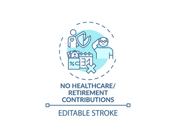No healthcare and retirement contributions concept icon preview picture
