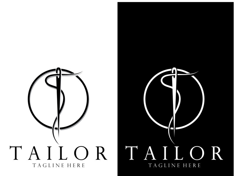 tailor logo icon illustration template combination of buttons for clothes, thread and sewing machine, for clothing product design, convection companies, fashion in vector form