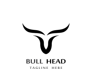 Retro vintage bull head horns logo. preview picture