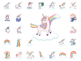 Unicorn rainbow cartoon magic preview picture