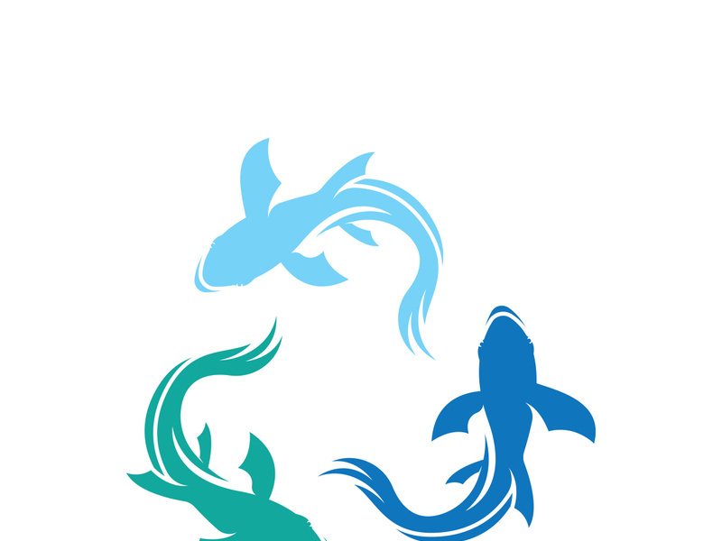 Fish logo icon template creative vector symbol