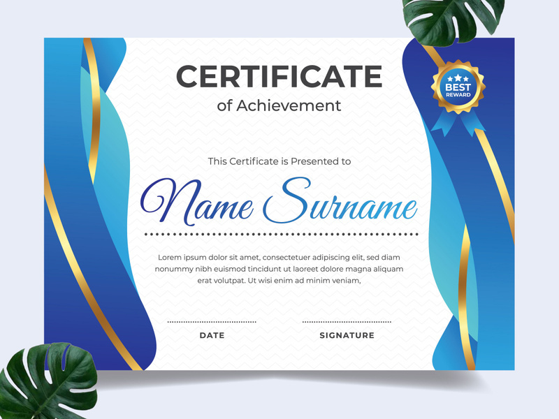 Modern certificate design template